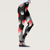 RODE ZWARTE ABSTRACTE BUBBELPATROON LEGGINGS (Rechts)