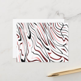 Rode, zwarte Abstracte streep Briefkaart