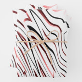 Rode, zwarte Abstracte streep Inpakpapier Vel (In situ)