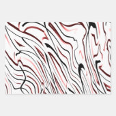 Rode, zwarte Abstracte streep Inpakpapier Vel (Voorkant)