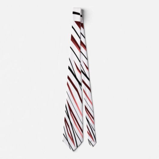 Rode, zwarte Abstracte streep Stropdas (Voorkant)