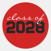 Rode & Zwarte Afstudeerklassiekers Ronde Stickers (Voorkant)