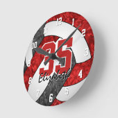 rode zwarte balkkleuren volleybalzaal ronde klok (Hoek)