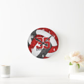 rode zwarte balkkleuren volleybalzaal ronde klok (Huis)