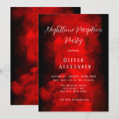 Rode Zwarte Bar Mitzvah Avondreceptie Feest In Kaart (Voorkant / Achterkant)