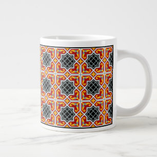  Rode Zwarte Barcelona Tile Geometrische Kunst Grote Koffiekop
