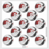 rode zwarte basketbal op maat 13 spelers sticker (Vel)