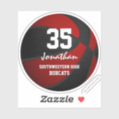 Rode zwarte basketbalgroep, jongens, meisjes sticker (Vel)