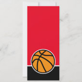 Rode zwarte Basketball Ticket Birthday Foto Kaart (Achterkant)