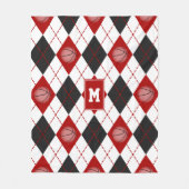rode zwarte basketbalploegen kleuren argyle fleece deken (Voorkant)