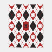 rode zwarte basketbalploegen kleuren argyle fleece deken (Voorkant)