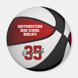 rode zwarte basketbalteamkleuren magneet