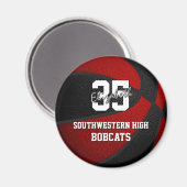 rode zwarte basketbalteamkleuren magneet (Voorkant / Achterkant)