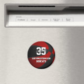 rode zwarte basketbalteamkleuren magneet (Insitu (Vaatwasser))