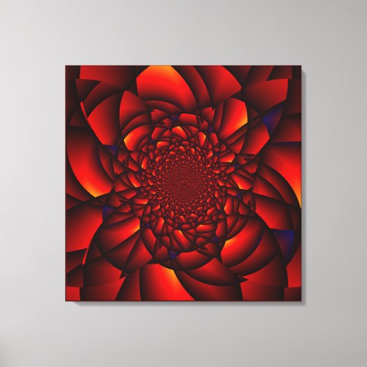 Rode Zwarte Blau Bloemblad Canvas Afdruk (Voorkant)
