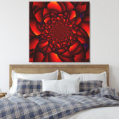 Rode Zwarte Blau Bloemblad Canvas Afdruk (Insitu (Slaapkamer))