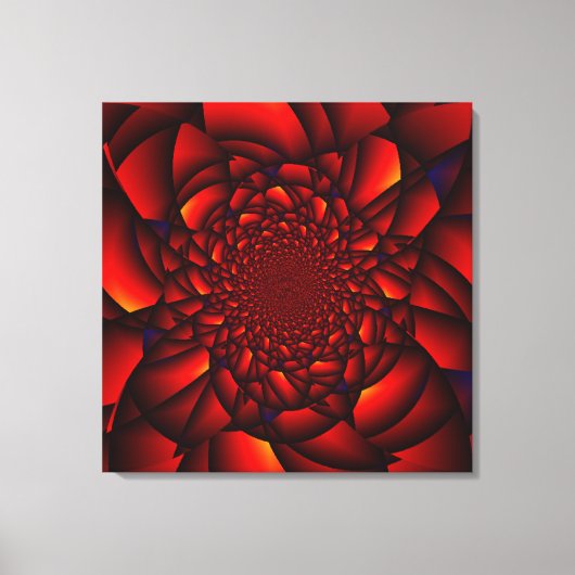 Rode Zwarte Blau Bloemblad Canvas Afdruk (Voorkant)