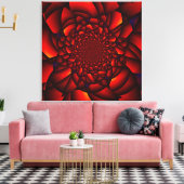 Rode Zwarte Blau Bloemblad Canvas Afdruk (Insitu (Woonkamer))