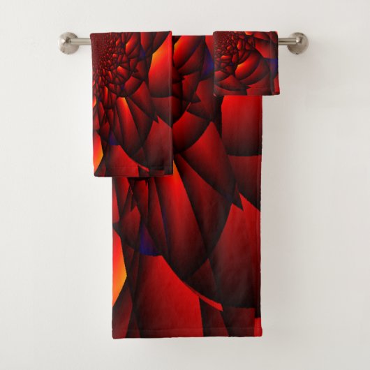 Rode Zwarte Blauwe Bloemblad Bad Handdoek (Insitu)