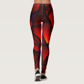Rode Zwarte Blauwe Bloemblad Leggings (Achterkant)