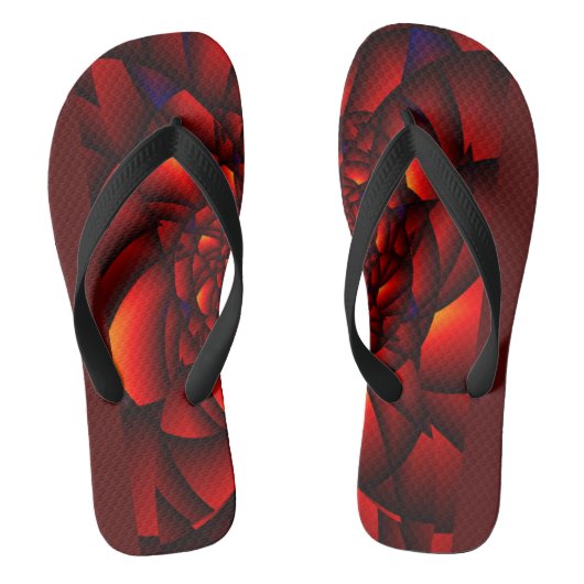 Rode Zwarte Blauwe Bloemblad Teenslippers (Voetbed)