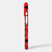 Rode zwarte bloemen Case-Mate iPhone case (Achterkant / Links)