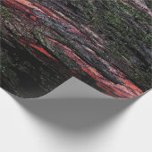 Rode zwarte boomschors cadeaupapier (Hoek)