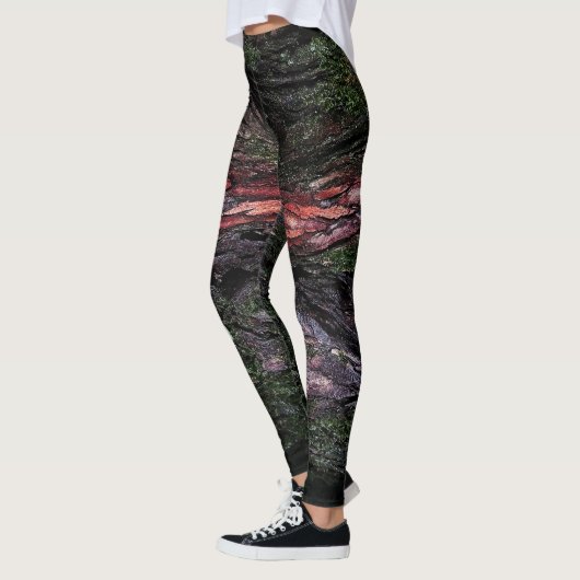 Rode zwarte boomschors leggings (Links)