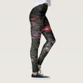 Rode zwarte boomschors leggings