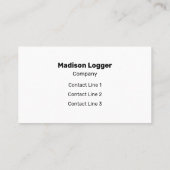 Rode zwarte boomschors Logger Monogram Visitekaartje (Achterkant)