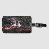 Rode zwarte boomschors Monogram Bagagelabel (Voorkant (horizontaal))