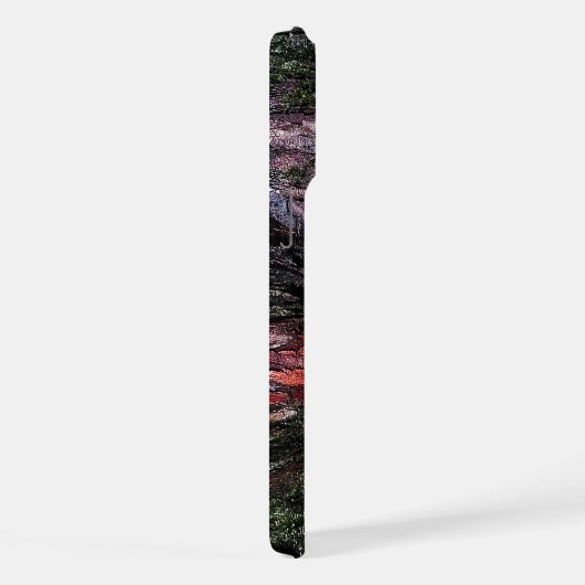 Rode zwarte boomschors Monogram iPhone Hoesje (Rechterkant)