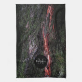 Rode zwarte boomschors Monogram Theedoek (Verticaal)