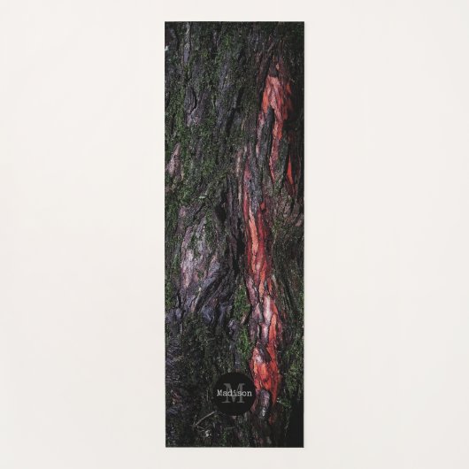 Rode zwarte boomschors Monogram Yogamat (Voorkant)