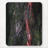 Rode zwarte boomschors muismat (Voorkant)