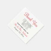 Rode Zwarte bruiloft Bedankt Receptie Typografie Servet (Hoek)