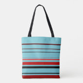 Rode zwarte bruine strepen tote bag (Achterkant)