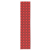 Rode Zwarte Buffalo Hart Geruite Tafel Runner Korte Tafelloper (Voorkant)