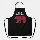 Rode Zwarte Buffalo Plaid Chef Mama Beer Schort (Voorkant)