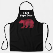 Rode Zwarte Buffalo Plaid Chef Papa Beer Schort (Voorkant)