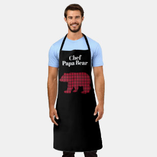 Rode Zwarte Buffalo Plaid Chef Papa Beer Schort