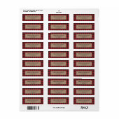 Rode Zwarte Buffalo Plaid Kraft Kerst  Etiket (Full Sheet)