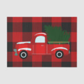 Rode & Zwarte Buffalo Plaid Rustieke Vakantietruck Tissuepapier (Voorkant)