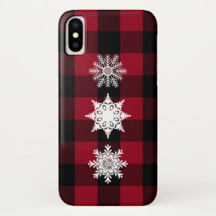 Rode, zwarte Buffalo Plaid telefoonhoesje met snee Case-Mate iPhone Case
