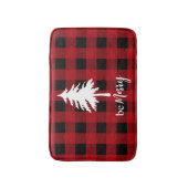 Rode zwarte buffel geruite groenblijvende boom wee badmat (Voorkant Verticaal)