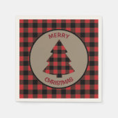 Rode zwarte buffel met kerstboom servet (Voorkant)