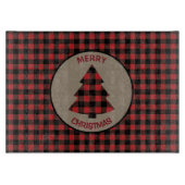 Rode zwarte buffel met kerstboom snijplank (Voorkant)