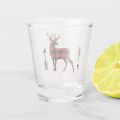 Rode zwarte buffel met stevige pijlen shot glas (Achterkant)