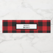 Rode zwarte buffelplaat geplakt vogeldag water fle waterfles etiket (Enkel label)