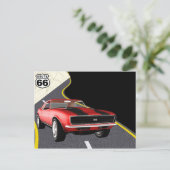 Rode/zwarte Camaro-auto - auto/Vaderdag Briefkaart